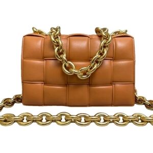 Bottega Veneta Chain Cassette Crossbody Acorn Gold Bag Authentic